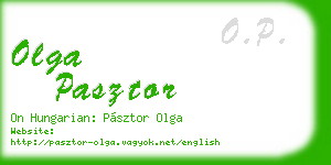 olga pasztor business card